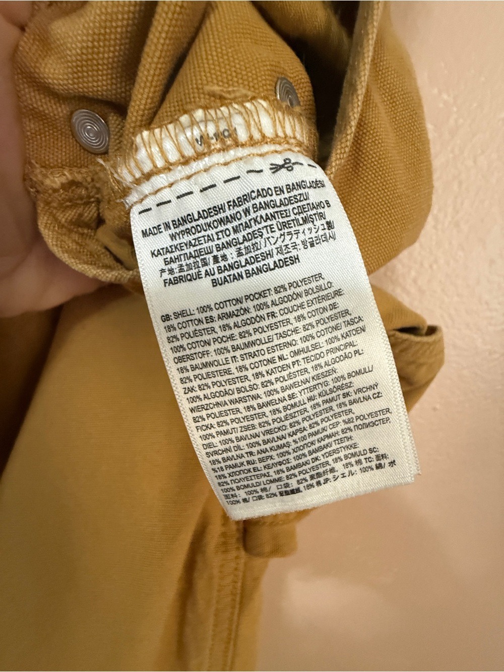 Vans Wood Thrush Ground Work Canvas Overalls Mustard Yellow M Perfect - Picture 4 of 9